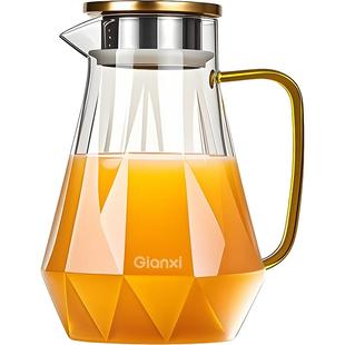捷安玺冷水壶家用玻璃耐高温储水杯大容量泡茶扎壶冰箱凉水壶套装