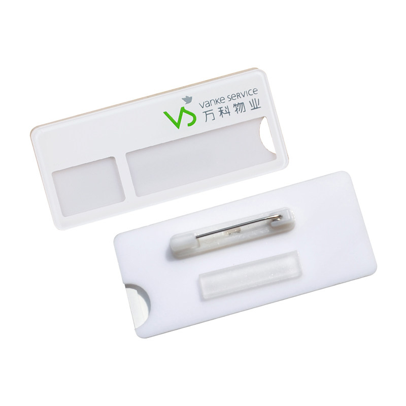 万科物业工号牌亚克力胸牌定做酒店公司员工可更换插纸姓名字定制