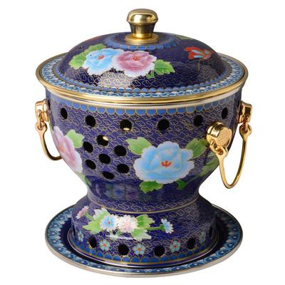 隆顺铜艺单人小火锅纯铜珐琅彩