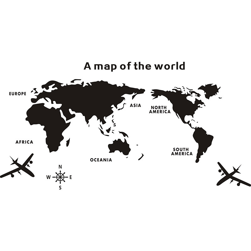 世界地图学生卧室客厅沙发墙贴