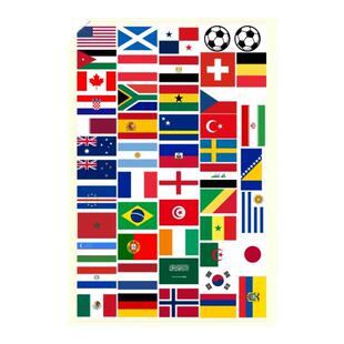 2026贴纸美国加拿大阿根廷足球脸贴纸面部48强飘旗贴纸