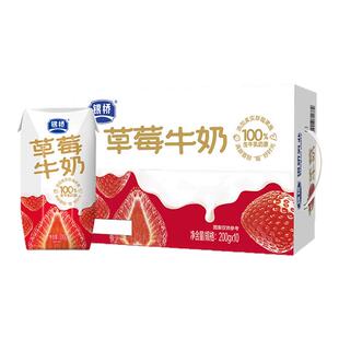 银桥草莓牛奶核桃花生牛奶200g*10盒盒装营养早餐牛奶生牛乳≥80%