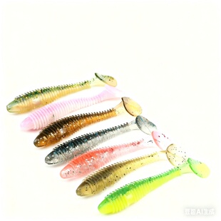 实惠装 螺纹T尾软饵路亚假饵铅头钩倒钓德州鲈鳜鱼翘嘴螺旋软虫