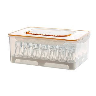 白酒杯分酒器收纳盒防尘透明沥水带盖家用小号扎壶茶杯架子置物架