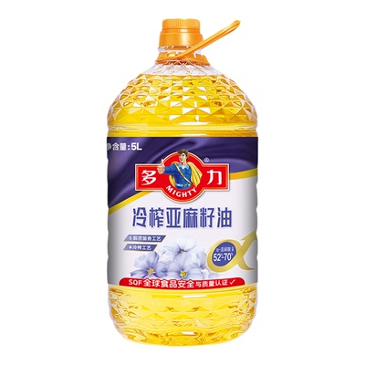 多力冷榨亚麻籽油5L富含Omega3
