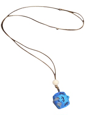 渐变蓝色系飞鸟燕子吊坠项链女夏