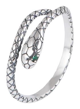 开口小蛇银戒指复古工艺简约女款