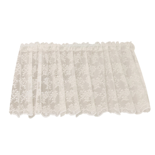 韩式蕾丝短帘白色小花短帘厨房小窗帘半帘隔断门帘飘窗柜帘免打孔