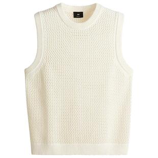 HM男装背心春季时尚潮流标准版型网眼针织背心1265020