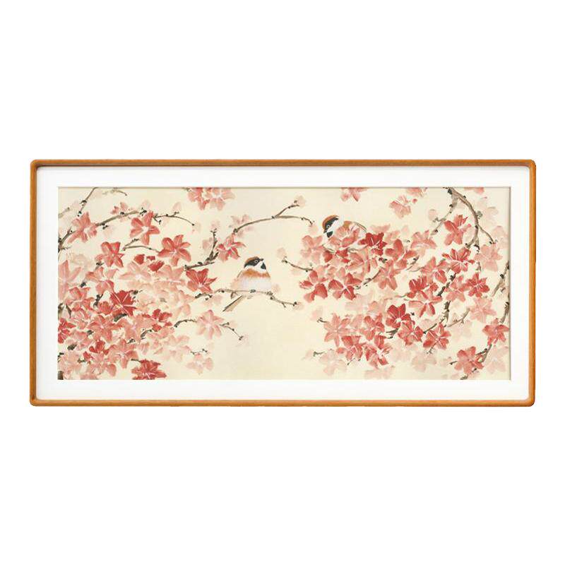 花鸟新中式卧室床头装饰画