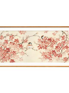 花鸟新中式卧室床头装饰画