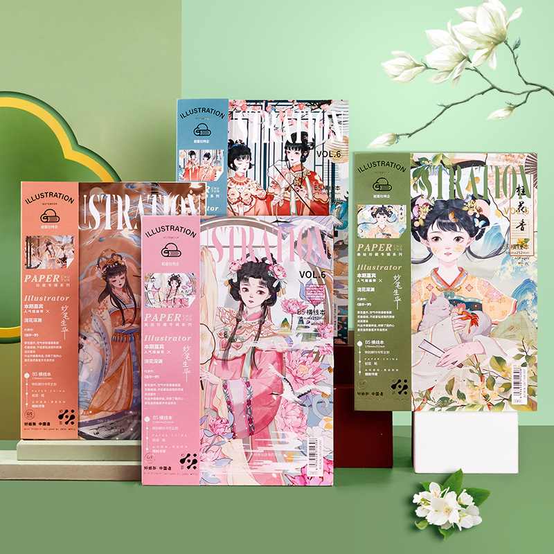 国潮卡通手账本无线装创意本笔记本B5心会议胶少女记录本横线课堂