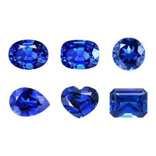 培育蓝宝石裸石矢车菊皇家蓝彩色宝石戒指项链手链首饰定制实验室