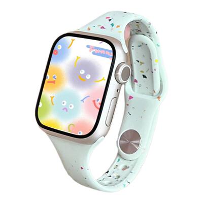 适用iWatch小蛮腰彩点硅胶表带