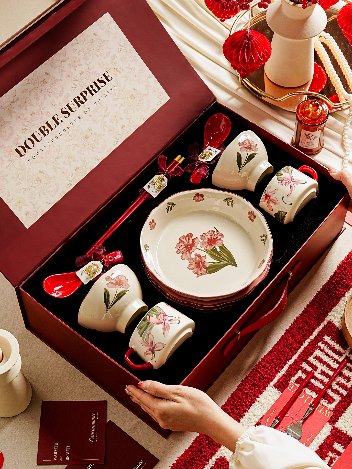 瓷器碗碟餐具套装家用2025新款陶瓷碗盘高级感结婚新婚礼物送新娘