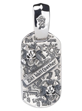 BWL男人配饰S925纯银涂鸦狗牌