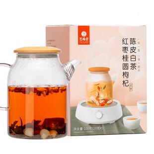 艺福堂红枣桂圆枸杞陈皮老白茶组合泡水喝的水果茶包搭玫瑰花菊花