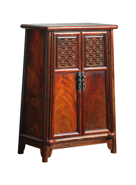 大红酸枝文玩实木收纳柜摆件