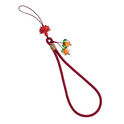 高品质和田玉手机挂件柿柿如意短款手腕挂绳男女琉璃柿子挂坠钥匙扣U盘防丢绳包挂件绳cdd相机挂绳手机壳挂饰