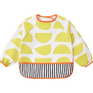 KK树宝宝罩衣吃饭防水防脏污婴儿辅食围兜饭兜幼儿园反穿衣一体式