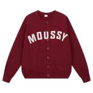 MOUSSY 2026春季新品美式复古字母logo撞色卫衣外套028IAA90-1039