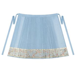 原创设计十二花神桃花明制汉服仿妆花织金马面裙成品和布料