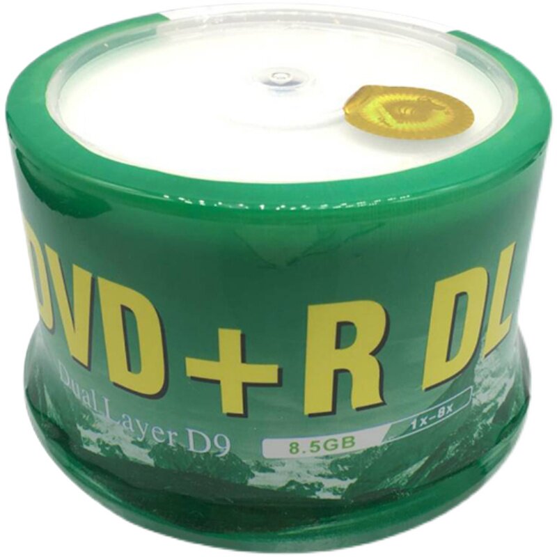 香蕉DVD+RDL可打印8.5G光盘 d9空白刻录盘光盘8.5G大容量50片桶装