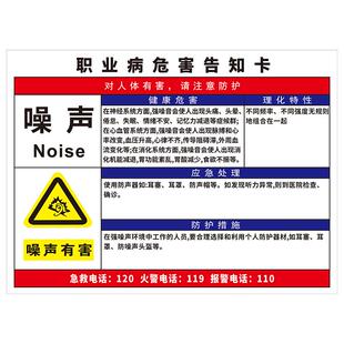 职业病危害告知牌卡粉尘卫生警示标识健康公告栏高温噪声噪音有害危险化学品安全周知卡油漆盐酸硫酸标志定制