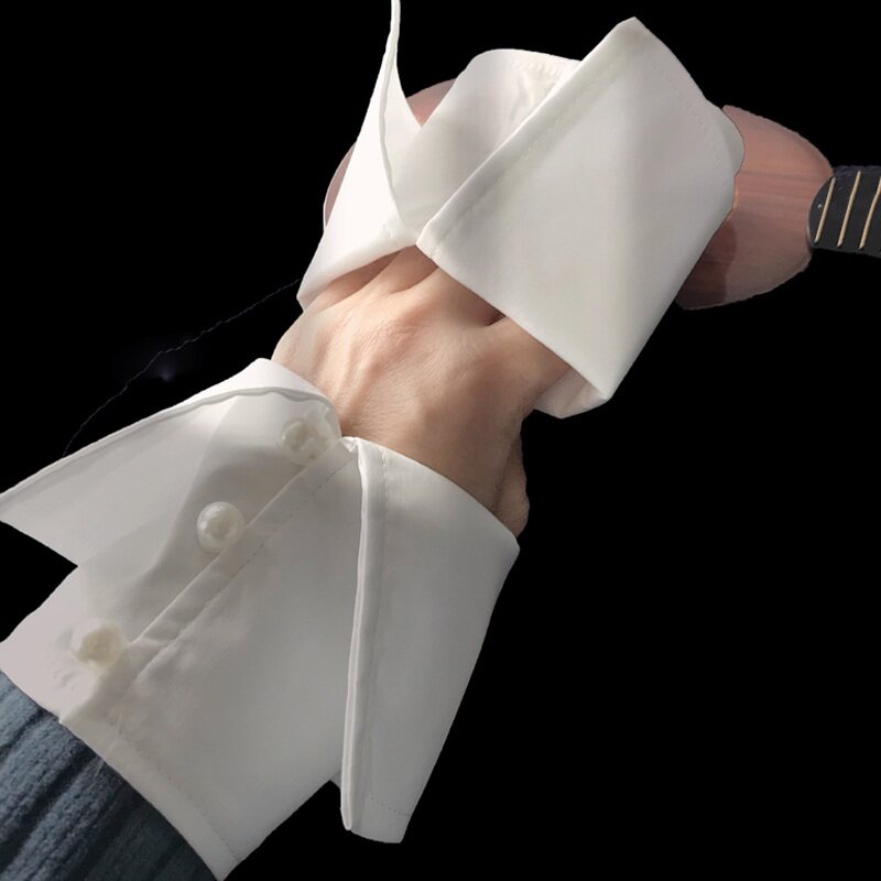 叠穿内搭女士假衬衣假袖口衬衫袖套毛衣西装装饰袖半截手套短接袖