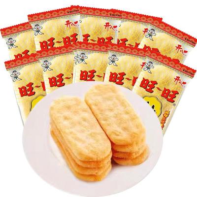 旺旺仙贝500g雪饼米饼儿童怀旧零食休闲食品小吃膨化饼干整箱批发