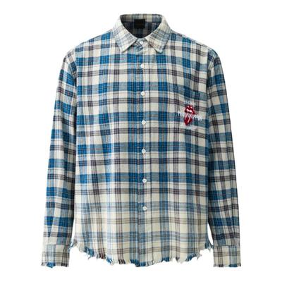 24SSFalse渐变褪色水洗衬衫外套