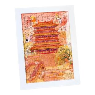 AR四大名楼相框拼图拼装积木装饰画鹳雀黄鹤楼旅游景区纪念品文创