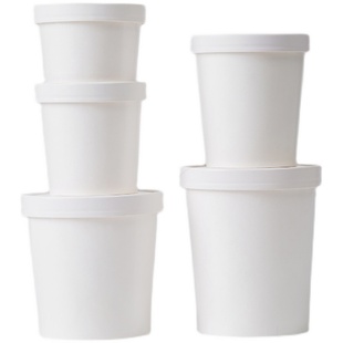 一次性汤桶白色加厚外卖打包碗密封防漏粥桶大纸碗纸杯无带盖汤杯