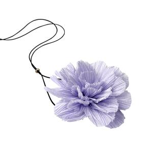 DAINEI岱妮原创淡紫矢车菊颈链花朵设计锁骨链网红小众新款饰品