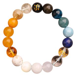 深圳弘法寺五行缺补金水木火土手链男女款天然水晶多宝平衡手串