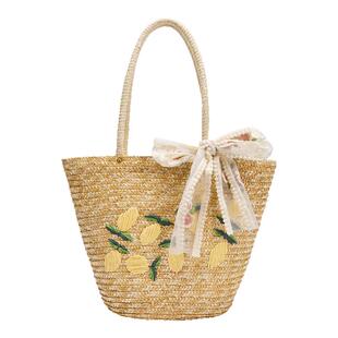 星期六森系编织包夏季新款百搭沙滩托特包爆款手提单肩女包大容量