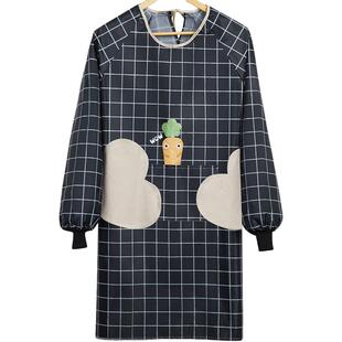 长袖围裙女家用厨房实用新款罩衣大人冬天防水防油工作服男士爆款