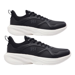 361运动鞋男款2025冬季新款黑色皮面轻便耐磨学生通勤防水跑步鞋