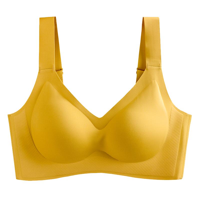 泰国乳胶内衣女无痕无钢圈小胸罩聚拢收副乳防下垂文胸背心式薄款