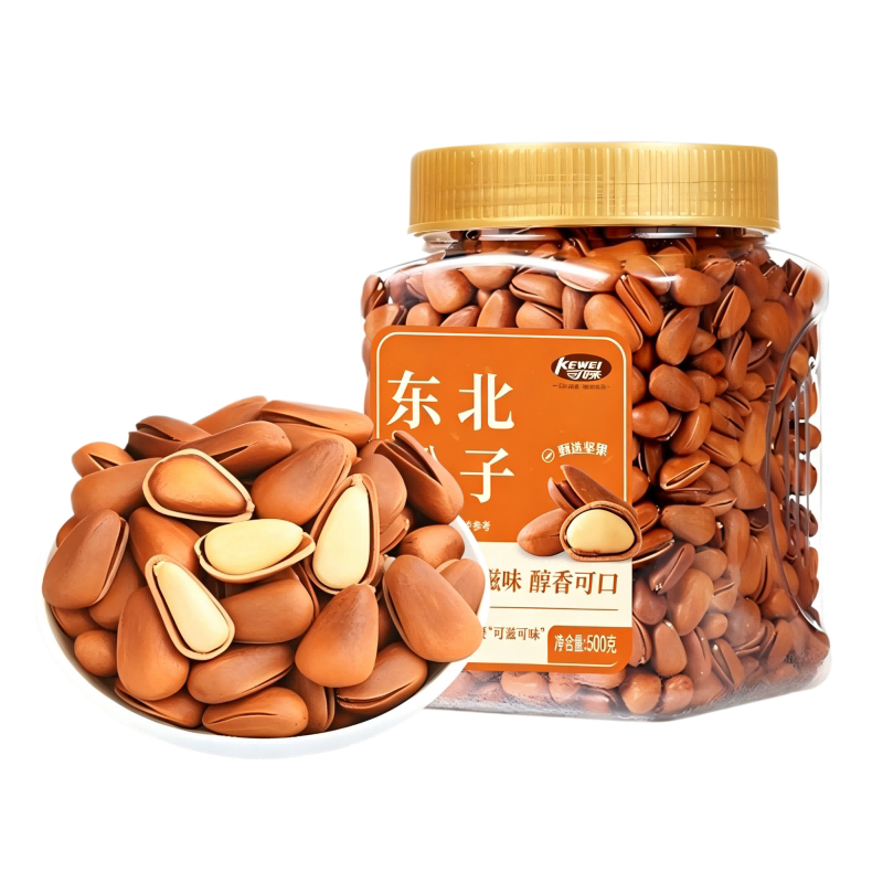 大颗粒东北红松500g罐装