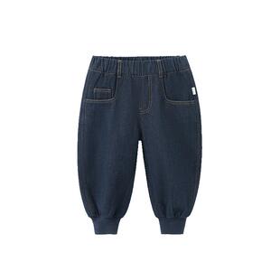 [450G防褪色]齐齐熊男童加绒裤子冬款宝宝牛仔裤儿童保暖长裤童装