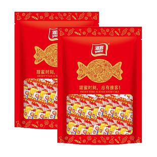 雅客太妃糖混合水果味喜糖500gx2袋结婚伴手礼招待糖果软糖批发