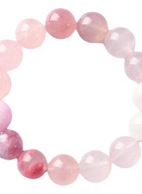 天然粉水晶手链人际补火