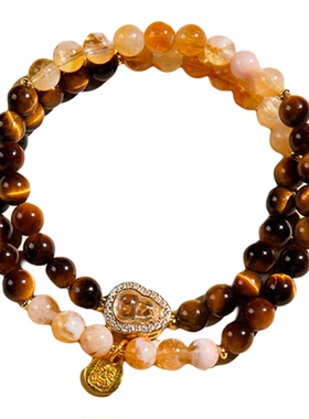 水晶手链虎眼石黄塔晶葫芦手串