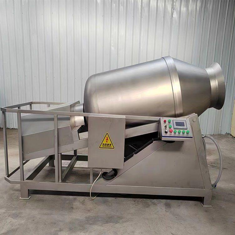 商用滚筒式变频搅拌腌肉机 全自动肉馅倾斜到料液压真空滚揉机