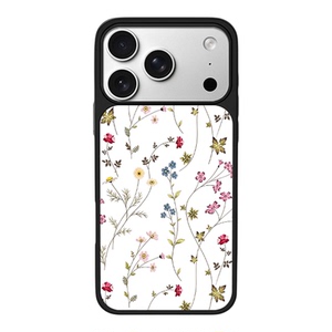 细枝藤蔓混色小雏菊蔷薇叶子适用苹果17promax新款手机壳iPhone air/16pro/15plus14玻璃13pro小众手机套冰感