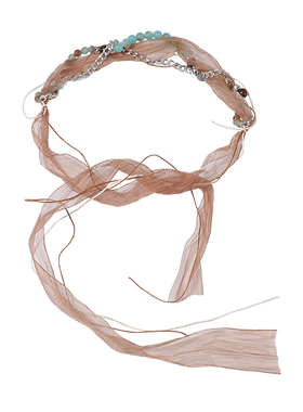 波西米亚风丝带串珠项链发带两用