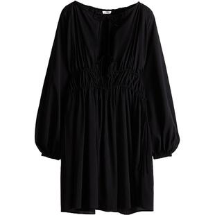 HM女装裙装春季宽松版型抽绳设计连衣裙1236808