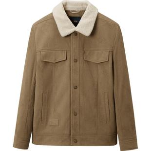 海澜之家曾舜晞同款夹克25秋冬新灯芯绒翻毛领保暖厚款外套男