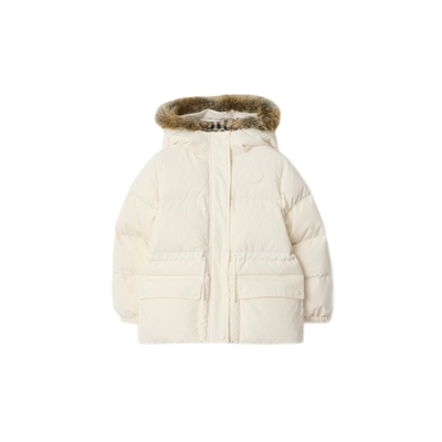 人造皮草装饰尼龙羽绒服BURBERRY